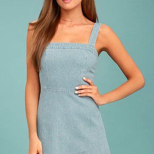 Lulus Light Wash Denim Dress Medium